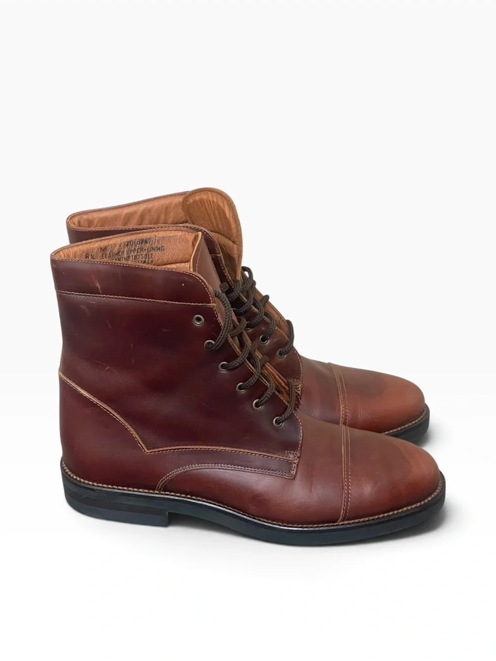 Johnston Murphy Made In Italy Leather Brown Mens Boots US 8.5 M